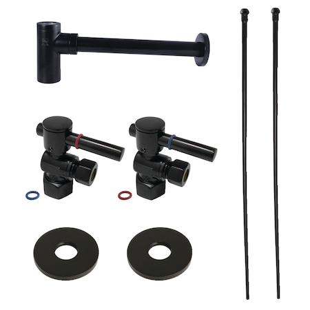 Kingston Brass Plumbing Sink Trim Kit with Bottle Trap, Matte Black CC43100DLLKB40