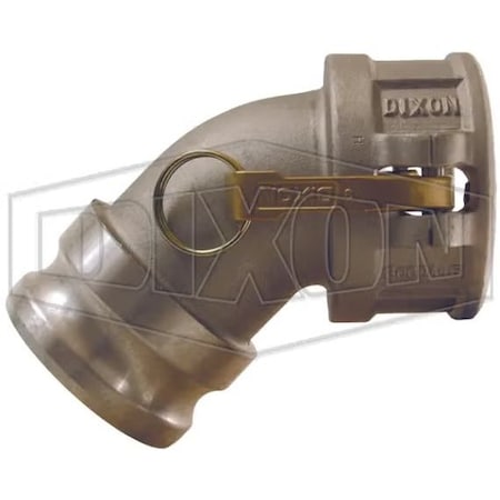 Dixon 45Deg Cam and Groove Elbow, 3 in, Male Adapter x Female Coupler, Aluminum, Domestic 300DA-45AL