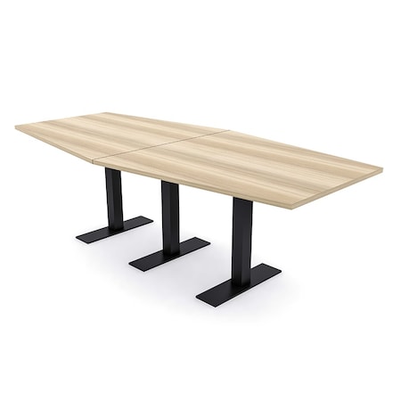 Skutchi Designs 8ft Hexagon Conference Table With Power | Harmony Series | 8 Person Meeting Room Table HAR-HEX.IR-48X96-T.BK-K525-NA