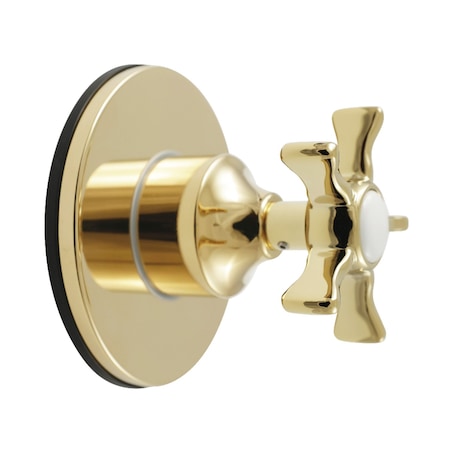 Kingston Brass Single-Handle Three-Way Diverter Valve with Round Trim Kit, Polished Brass KS3032NX