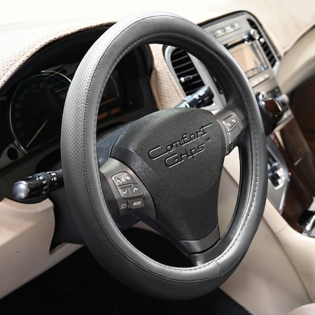 Dash Designs Comfort Grips Sport Grip 13.5in - 14.5in Steering Wheel Cover - Grey 3361GY
