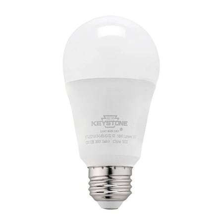 Keystone A19 Omni-Directional Bulb, 100W Equivalent, E26 Medium Base, 2700K, 80 CRI, Non-Dimming, Contractor KT-LED14A19-O-827-ND-CS /G2