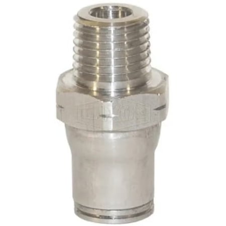Dixon Legris by Push-In Connector, 1/8 x 1/4 in Nominal, MNPT x Tube, 290 psi Pressure, SS, Domestic 38055611