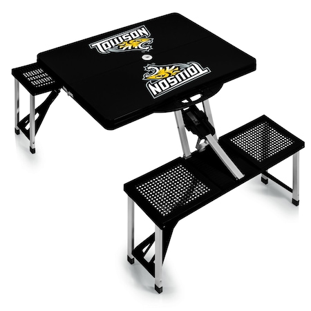 Picnic Time Family Of Brands Towson University Tigers - Picnic Table Portable Folding Table, Black 811-00-175-176-1