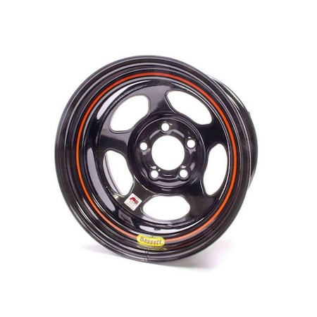 Bassett 58AC4I IMCA Inertia Wheel - 15 x 8 in. - 5 x 4.75 in. Black - 4 in. Back Spacing - 19 lbs BAS58AC4I