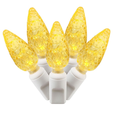 Vickerman LED White Wire End Connecting 4 in. Spacing 34 ft. Long Light Set with Yellow Lights X4W8107