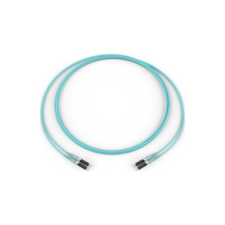 Corning Fiber Optic Jumper, 2 F, LC Duplex to LC Duplex, Zipcord Cable, Riser, 1.6 050502T5116003M