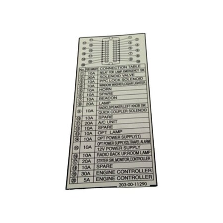 Komatsu PLATE, KOMATSU OEM 203-00-11290 203-00-11290