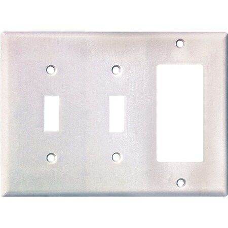 Eaton Wiring Devices Combination Wallplate, 4-1/2 in L, 6-3/8 in W, 3 -Gang, Thermoset, White 2173W-BOX