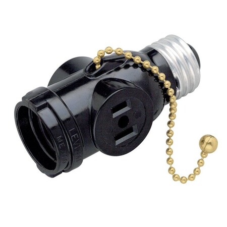 Satco Medium Base Pull Chain Current Tap 250W 125V Brown Finish 90/446