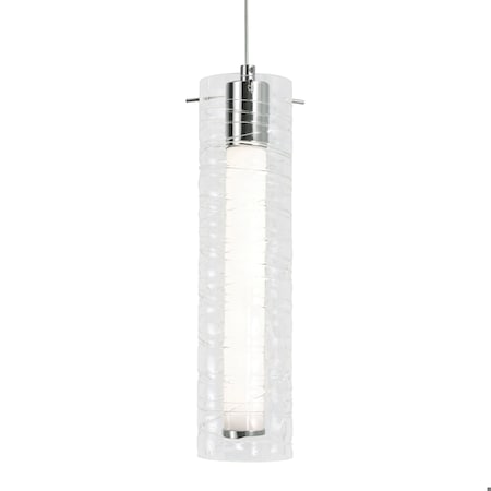 Afx Bari 4in LED Swirl Glass Pendant - Polished Chrome BRIP04LAJUDPC