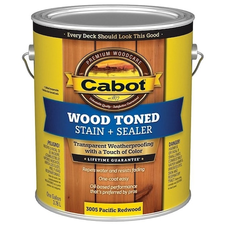 Cabot 3000 Series 140.0003005.007 Deck and Siding Stain, Pacific Redwood, 1 gal 3005