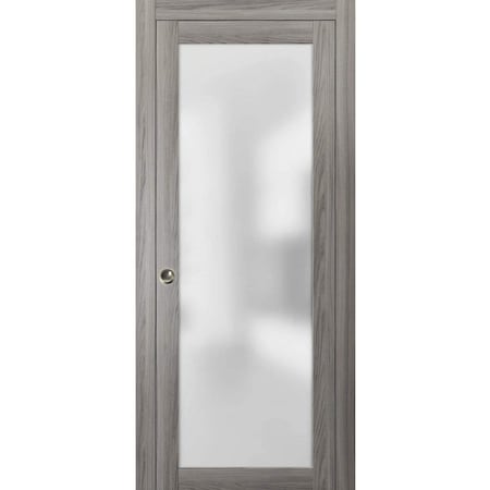 Sartodoors Modern Pocket 42x84" Planum 2102 Ginger Ash Pocket Frame Trims Pulls Track  SetSlide | PLANUM2102PD-GA-4284