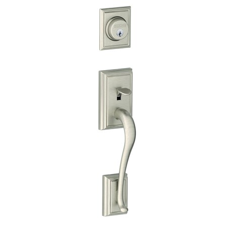 Schlage Residential Schlage Custom Custom Addison Exterior Active Handleset Only with C Keyway Satin Nickel Finish FC58ADD619