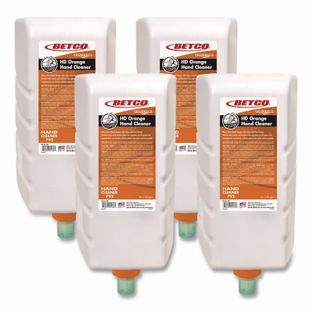 Betco HD Orange Hand Cleaner Refill, For Triton Dispensers, Citrus Zest Scent, 4 L, 4PK 7923100