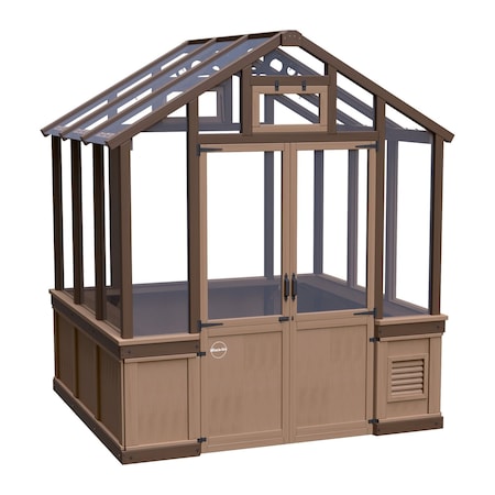Miracle-Gro 6 x 7 x 8.5 ft Brown Wood Greenhouse 70750