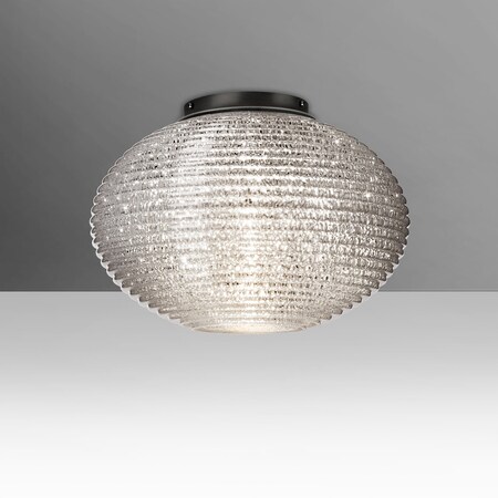 Besa Lighting Besa Pape 12 Ceiling, Black Finish, Glitter 1x100W E26 Base 4913GLC-BK