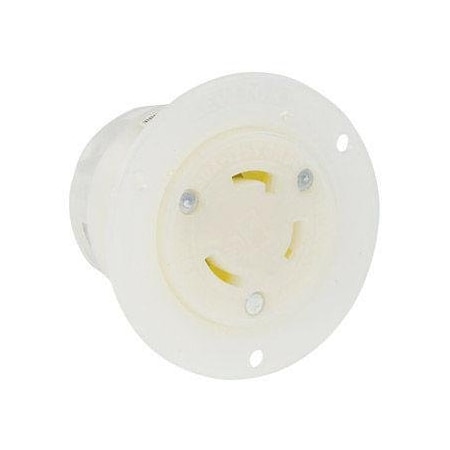 Leviton Locking Receptacle, L7-15R, 15 A, 277V AC, Single Phase, 2 Pole, Flush Mount, Screw Terminals 4785-C