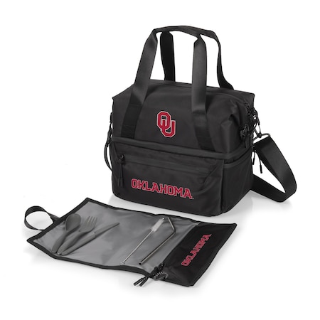 Picnic Time Family Of Brands NCAA Oklahoma Sooners Tarana Lunch Bag Cooler with Utensils made from Recycled Material 515-01-179-454-0