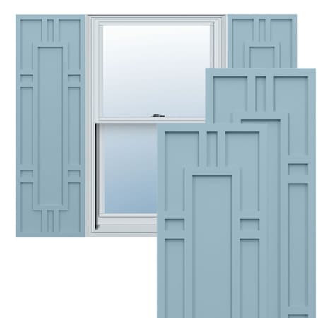 Ekena Millwork True Fit PVC Hastings Fixed Mount Shutters, Peaceful Blue, 15W x 59H, PR TFP001HS15X059SB