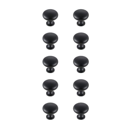 Elegant Decor 1.2 in. Dia. Cadon Multipack Mushroom Knob, Matte Black, 10PK KB2002-MB-10PK