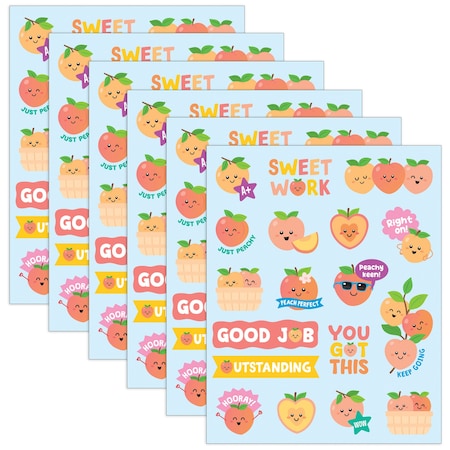 Teacher Created Resources Peach Smelly Stickers, 108-Piece Set, 6PK 9457