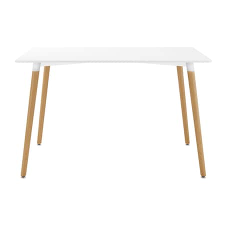 Homeroots 30" White And Natural Solid Wood Dining Table 520872