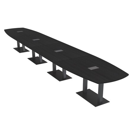 Skutchi Designs Arc Rectangle Meeting Room Table, 45 in W, 264 in L, Black HAR-AREC-48x264-DOU.BK-U999ST19-EBLK
