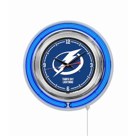 Holland Bar Stool Co Tampa Bay Lightning Double Neon 15" Clock, NHL Clk15TBLght