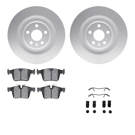 Dynamic Friction Co DFC GEOSPEC Coated Rotors with 5000 Brake Pads - Ceramic and Hardware 4512-27113
