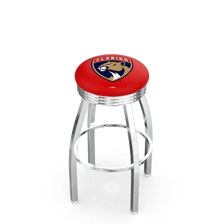 Holland Bar Stool Co 30" Chrome Florida Panthers Swivel Bar Stool, Accent Ring L8C3C30FlaPan