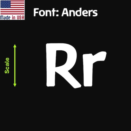 Aacc Self-Adhesive Vinyl Letter: R, Scale: 20 cm. Color: White Font: Anders by, 12PK AACC-Anders-UR-White-M20x12