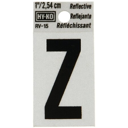 Hy-Ko Letter House Z 1In Refl Blk RV-15/Z
