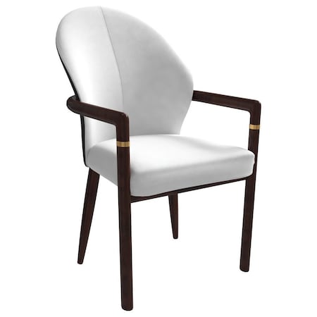 Leisuremod Opaline Series Elegant Wooden Dining Chair in Black Velvet and White OC24BLW