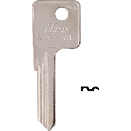 Ilco Yale Nickel Plated House Key Y1E/999N, 10PK IAL5291800B