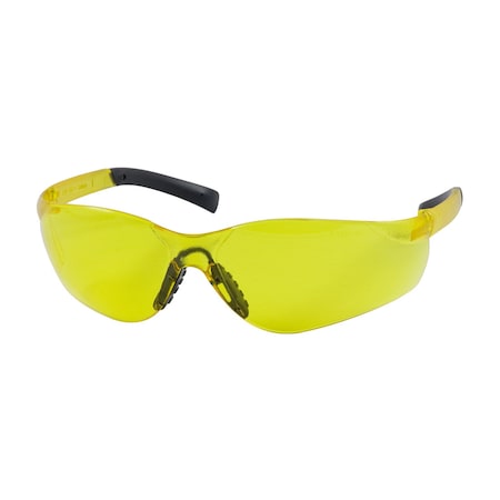 Bouton Optical Rimless Safety Glasses with Amber Temple, Amber Lens and Anti-Scratch / Anti-Fog Coating 250-08-5509