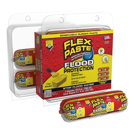 Flex Seal Flex Paste Flood Protection 26 fl. oz, 3 sleeves, 3PK RPSYELR32