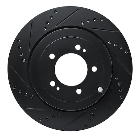 Dynamic Friction Co DFC Brake Rotor - Drilled and Slotted - Black 633-72042L