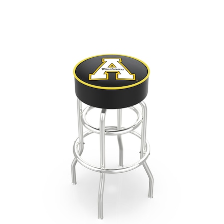 Holland Bar Stool Co 30" Appalachian State Cushion Seat, 2-Ring Chrome Swivel Bar Stool L7C130AppStU