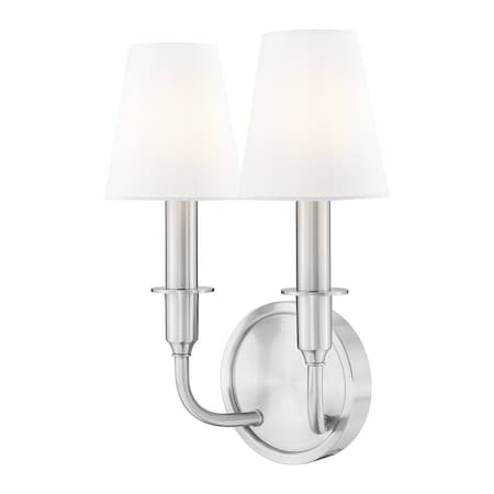 Z-Lite Tova Brushed Nickel 2 Light Wall Sconce 3049-2S-BN