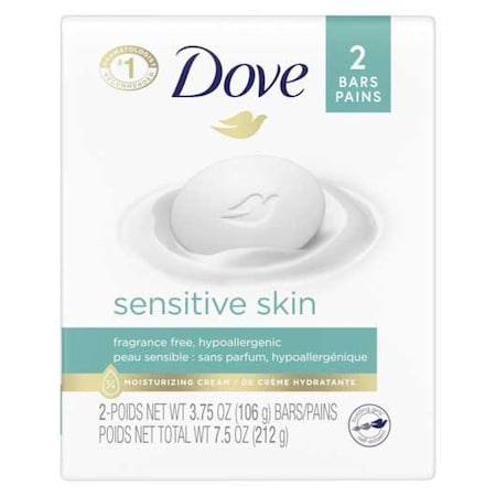 Dove Sensitive Skin Beauty Bar Soap, 4.25 Ounce, 2 count, 24PK 61120