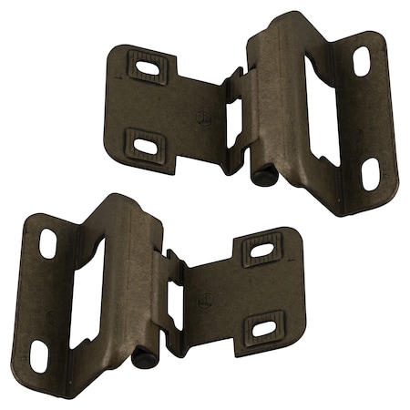Brixwell Overlay Self-Closing Partial Wrap Cabinet Hinges, 1/2 in Overlay, Burnished Brass, Pair BXL2557BB
