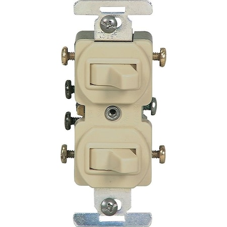 Eaton Wiring Devices Combination Toggle Switch, 15 A, 120/277 V, Screw Terminal, Steel Housing Material 276V-BOX