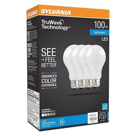 Sylvania LED Bulb, General Purpose, A21 Lamp, E26 Lamp Base, Dimmable, Daylight Light, 5000 K Color Temp 40666