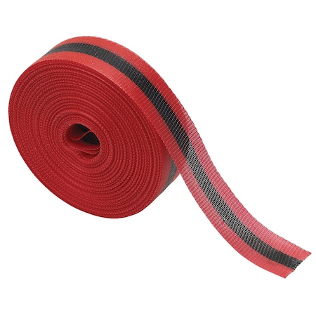 Brady Outdoor Barricade Tape Roll - Woven Polypropylene, Horizontal Stripes, Black on Red, 200PK 91179