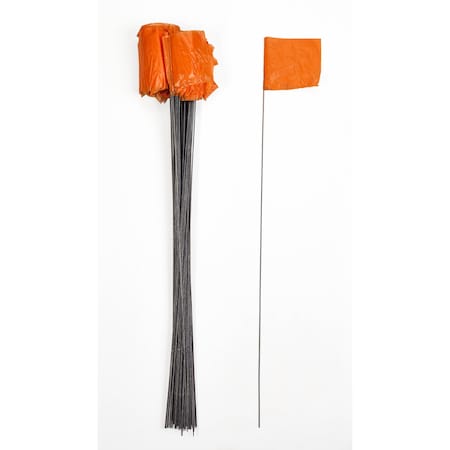 Mutual Industries Wire Marking Flags Orange 30in, 1000PK 15901-45-4