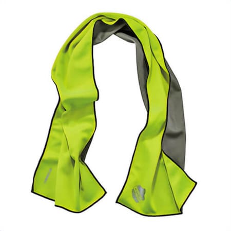 Chill-Its Evaporative Cooling Towel, 41 x 9.84 in, Lime, Microfiber, 6602MF 12669