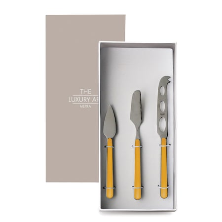 Mepra Fantasia Cheese Knives - 3 Pieces - Mustard 10O74403