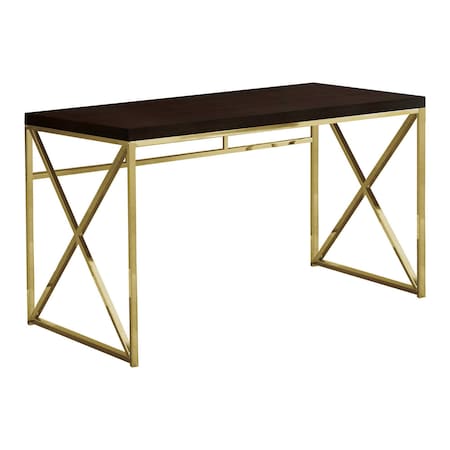 Homeroots 47" Espresso and Gold Writing Desk 333406