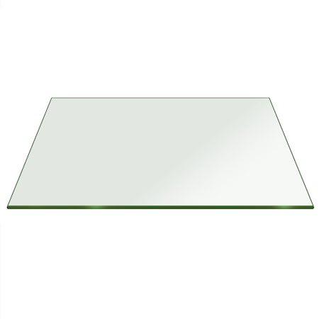 Fab Glass And Mirror 36in. Clear Square Glass Table Top 1/2in. Thick Bevel Polish Tempered Radius Corners 36SQR12THBEAN